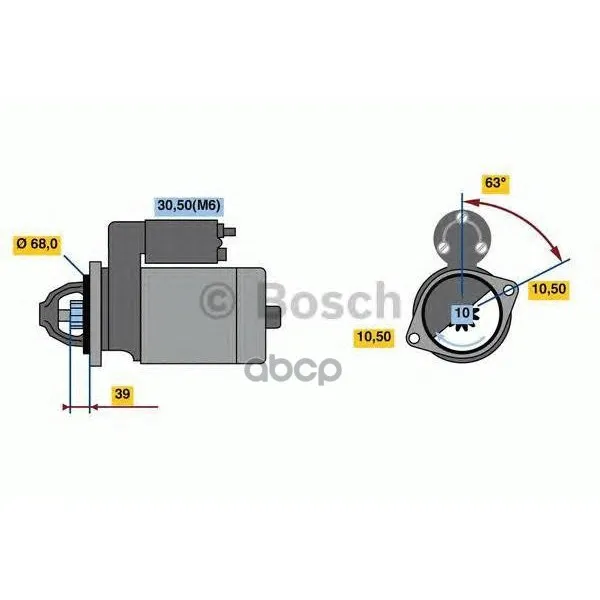 Стартер 12v 2.5kw Bosch арт. 0001139037