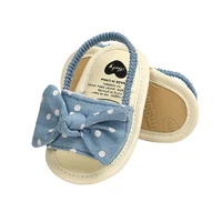 Newborn Baby Girls Princess Bow Shoes Toddler Summer Sandals Cotton Non-slip Shoes 0-18M 6