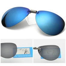 Ретро Поляризованные прикрепляемые солнцезащитные очки для вождения Рыбалка, путешествия Al-Mg металлические солнцезащитные очки без оправы для очков по рецепту