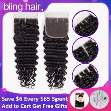 Шикарные волосы глубокая волна Кружева Закрытие 4*4 бесплатно/средний/три части Remy человеческие волосы бразильские закрытие натуральный цвет