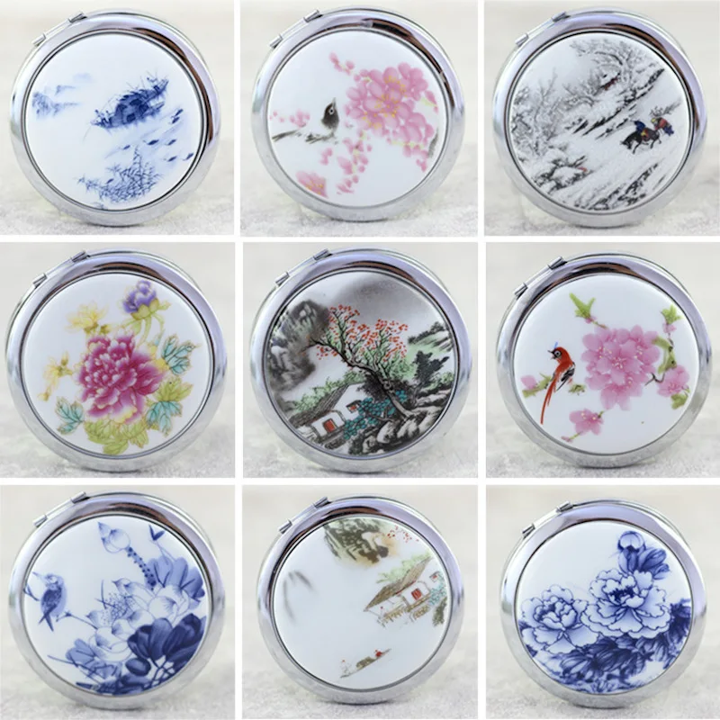 Цзиндэчжэнь креативное сине-белое фарфоровое зеркало в китайском стиле