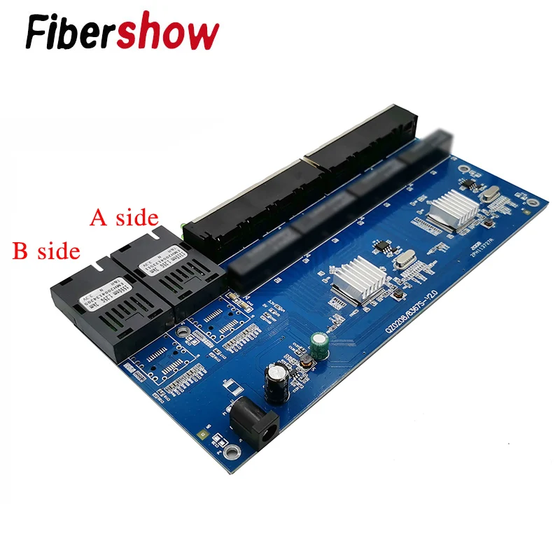 Медиа конвертер волоконно оптический порт Gigabit Ethernet коммутатор PCBA 8 RJ45 UTP 2 SC