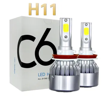 

2pcs H11 Car LED Headlight Kit 72W 8000LM Turbo Light Bulb 6000K Beam Angle 360 Degree Waterproof Auto Product Car Accessories