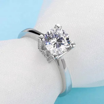 

inbeaut D Color Moissanite Ring Original 92 5 Sterling Silver Excellent Cut Pass Diamond Test W Letter Moissanites Wedding Rings