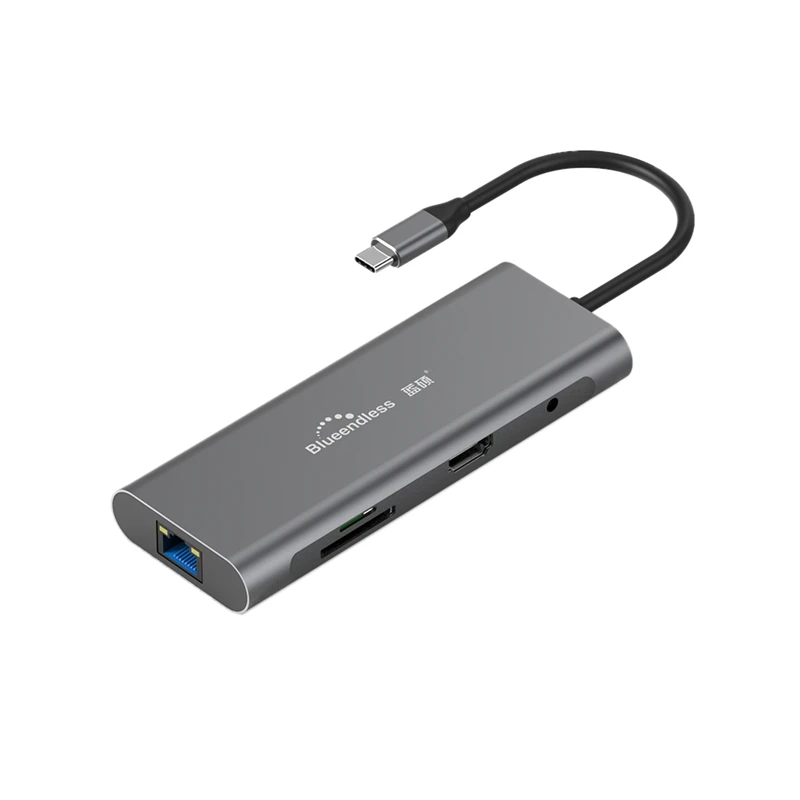 

Blueendless Usb C Hub Adapter 9 in 1 Usb C To Hdmi,1000Mbps Ethernet Lan Port, 3,5Mm Aux, 3X Usb 3.0, Tf/Sd Card Reader for Macb
