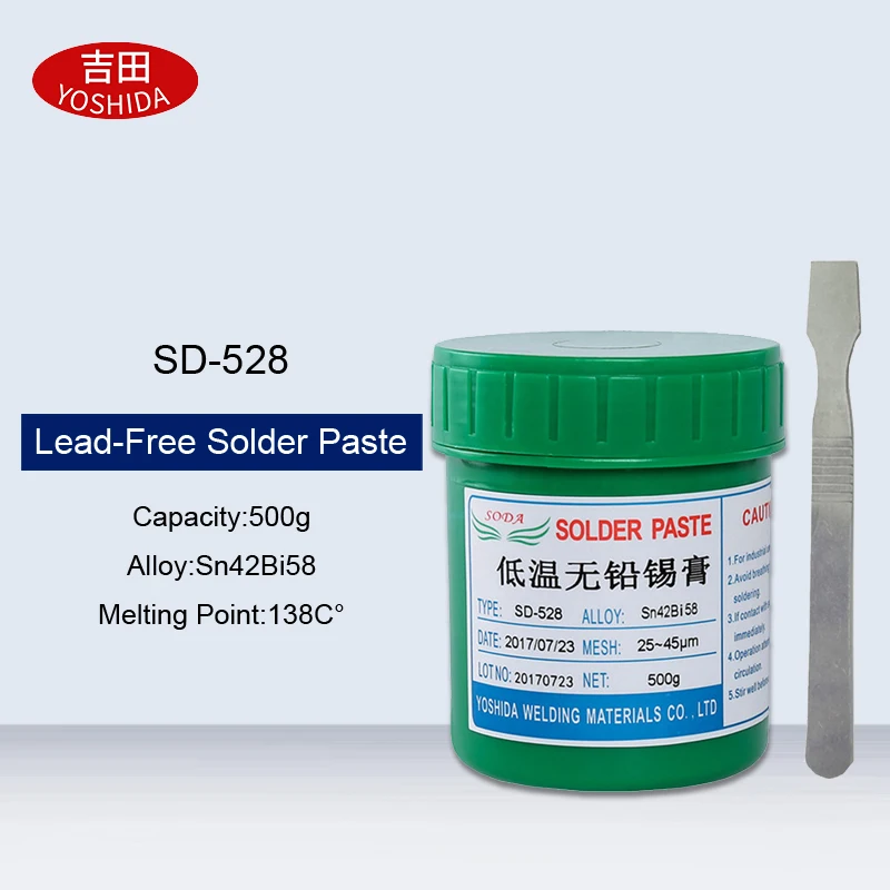 

Solder Paste Low Temperature Lead-Free Environmental Protection SMT Solder LED Welding Flux 500g/200g Solder Tin Paste Sn42Bi58