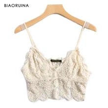 BIAORUINA Женская Осень Зима сексуальный кружевной камзол без рукавов женское милое нижнее белье Hallow Out нижнее Белье Танки