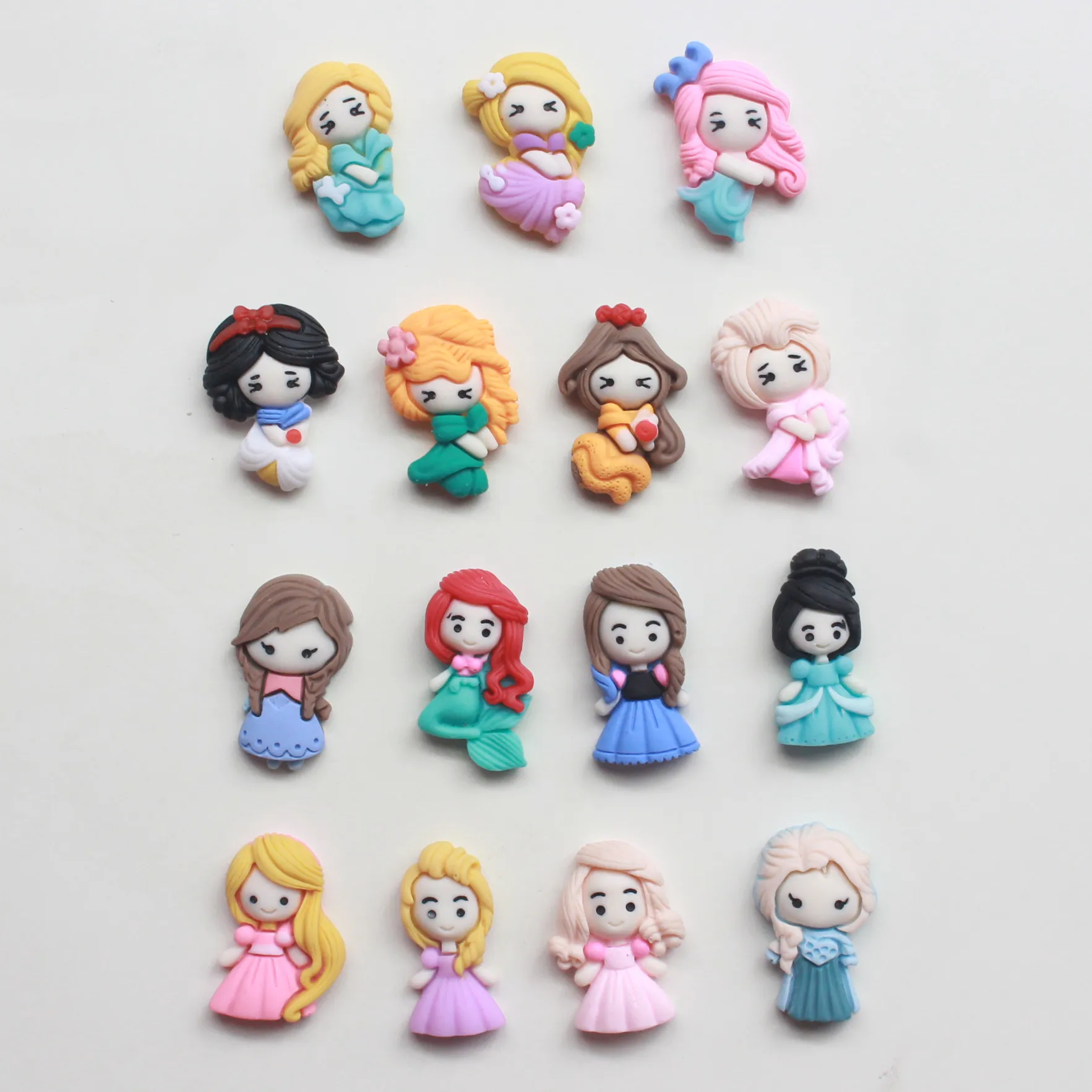 

20pcs/lot flatback resin mini size cartoon princess resin cabochons accessories
