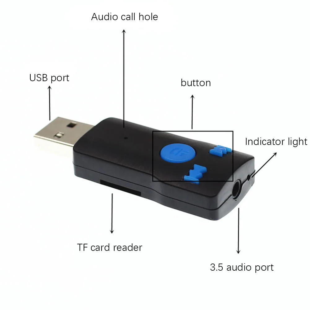 Bluetooth приемник 3,5 мм Беспроводной автомобильный Bluetooth адаптер аудио приемник вспомогательный Hands-Free Автомобильная поддержка tf-карта адаптер