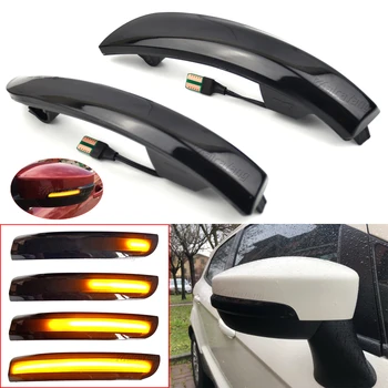 

2pcs Dynamic Blinker LED Turn Signal Lights Smoked Flowing Rear View Mirror Lights Indicator For Ford Kuga Ecosport 2013-2019