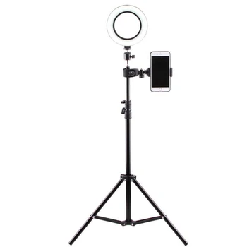 

Professional Live Broadcast Fill Light 6 Inch Mobile Phone Holder Photo Photography Selfie Floor Tripod 160cm Led Ring Light