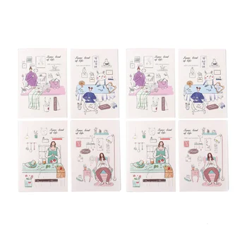 

8Pcs Thread Stitching Notebooks Diary Stationery for Man Woman Student (B5, Comfortable Life Background, Random Delivery)