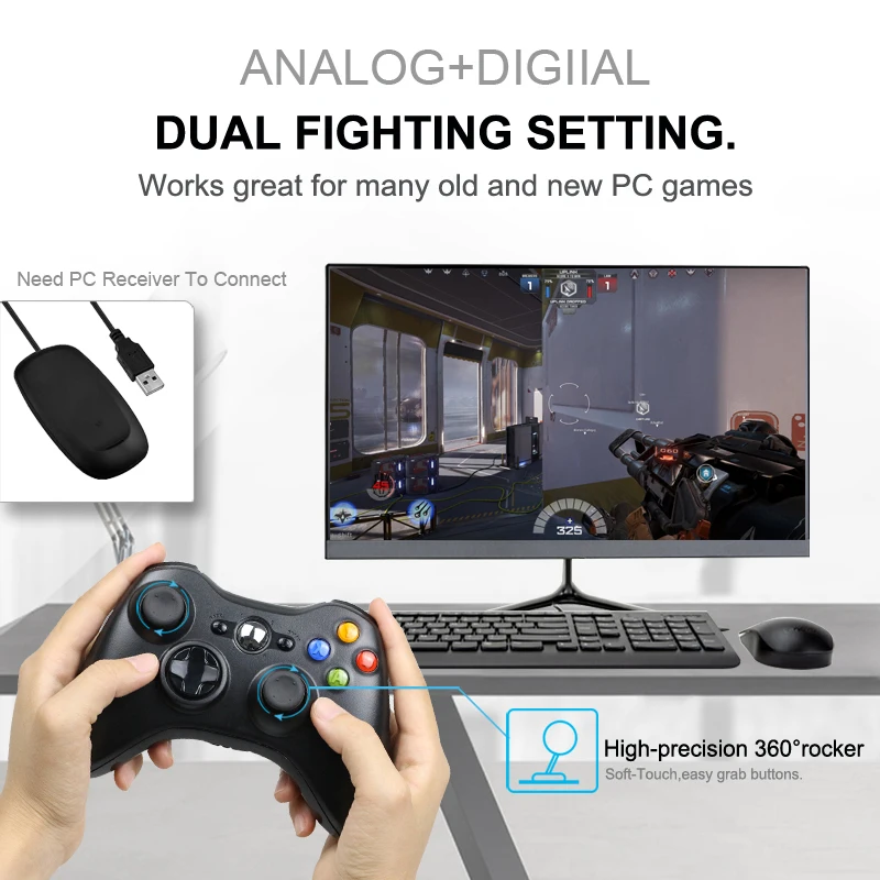 Controlador sem Fio para Xbox Bluetooth para o Jogo de Microsoft Gamepad para Xbox360 Jogos Joystick Controle Computador 2.4 Ghz 360 - Image 2