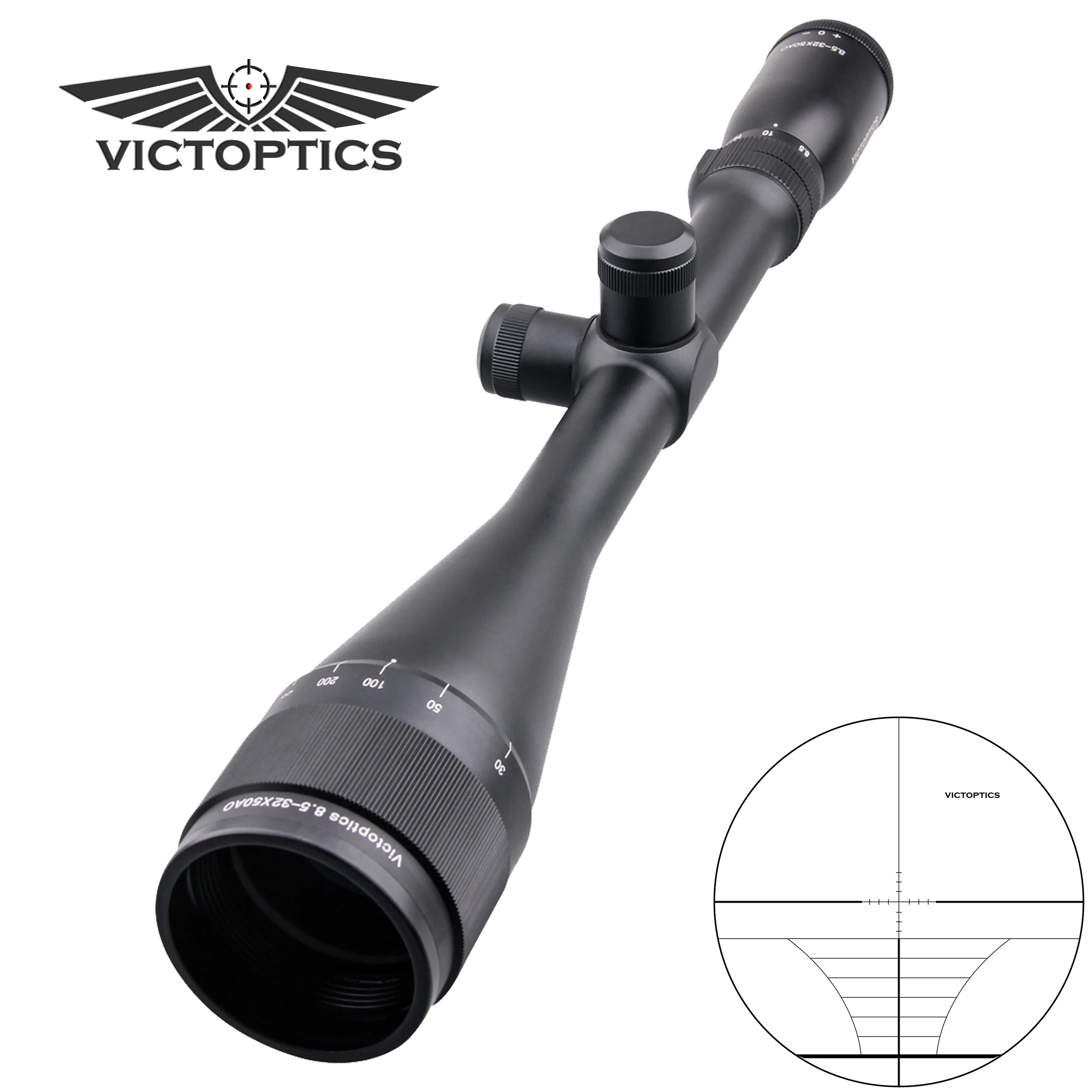 Victoptics 8,5-32x50 AO саморезы диапазон дальномера сетка 1/8 MOA 25,4 мм 1 дюйм трубка Airsoftsports GunRiflescope