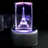 Supprise Girl Boy Friend Birthday Presents 3D Eiffel Tower Crystal Cube with LED Light base Home Decoration Crfat Status 5