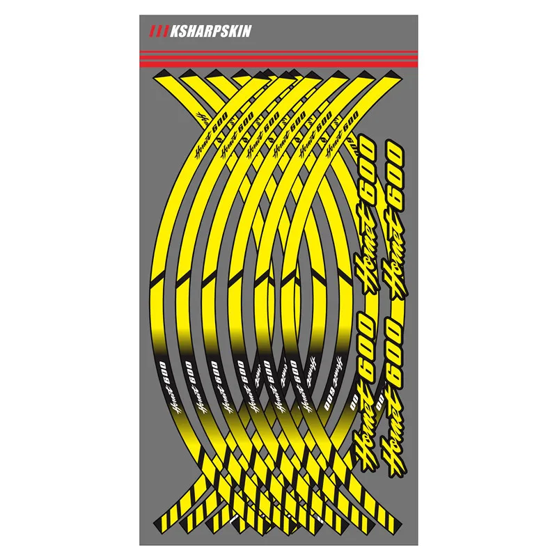 12 X Thick Edge Outer Rim Sticker Stripe Wheel Decals FOR HONDA HORNET 600 HORNET600 - Цвет: 3