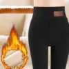 Women Pants Warm Winter Thick Velvet Legging High Waist Black Leggings Compression Thick Lamb Wool Pants Cold Resistant Pants 3