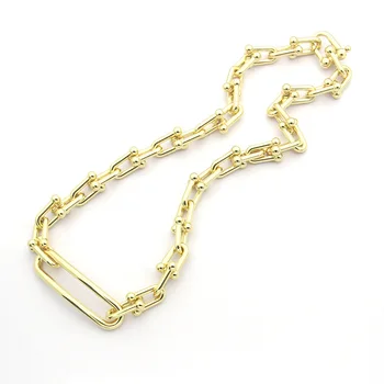 

Designer jewelry 2020 new woman necklace personality stainless steel luxury fashion necklace chain wholesale couple accessories