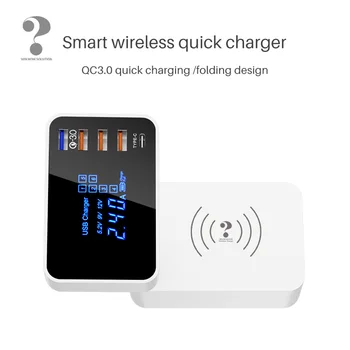 

10W QC3.0 Quick Charge Wireless Type C Smart USB Mobile Phone Charger for iPhone iPad Xiaomi Huawei
