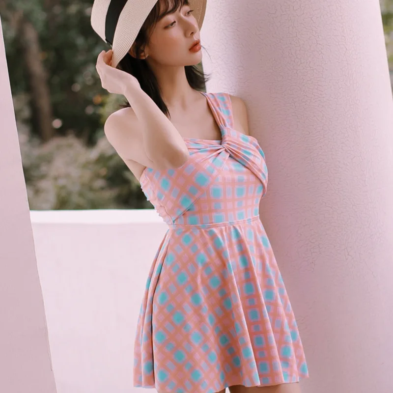 

One Peice Swimsuit Women Woman Women's Bathing Suits Summer Swimsuits Female Covering New 2020 Winter Fairy Fan Solid Polyester