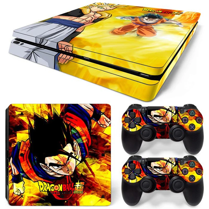 Hot Anime Goku Sticker Cover Wrap Protector Skin For Sony PS4 Slim Console & 2PCS Controller Skin Decal For PS4 Slim