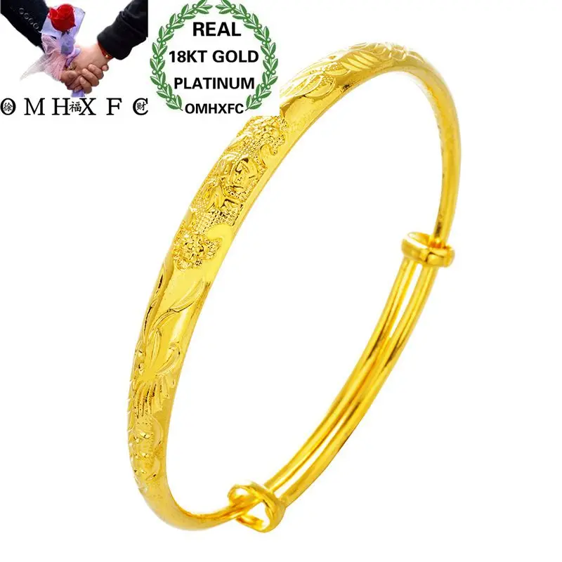 OMHXFC Wholesale European Fashion Woman Girl Party Wedding Gift Dragon Phoenix 18KT Gold Bangles Bracelets BE20 | Украшения и