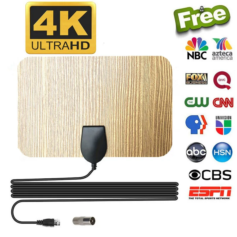 Телевизионная антенна Gain 25db HDTV домашний приемник 1080P 150 миль цифровой Прозрачный