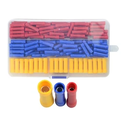Fashion200 PCS Insulated Straight Wire Butt Splice Terminals Electrical Crimp Connector Assortment Kit