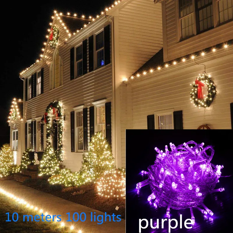 Рождественский светодиодный светильник 3 м X 3 м, гирлянда, занавеска, рождественские украшения для дома, натальный декор, kerst navidad, Новогоднее украшение - Цвет: 10x100 purple