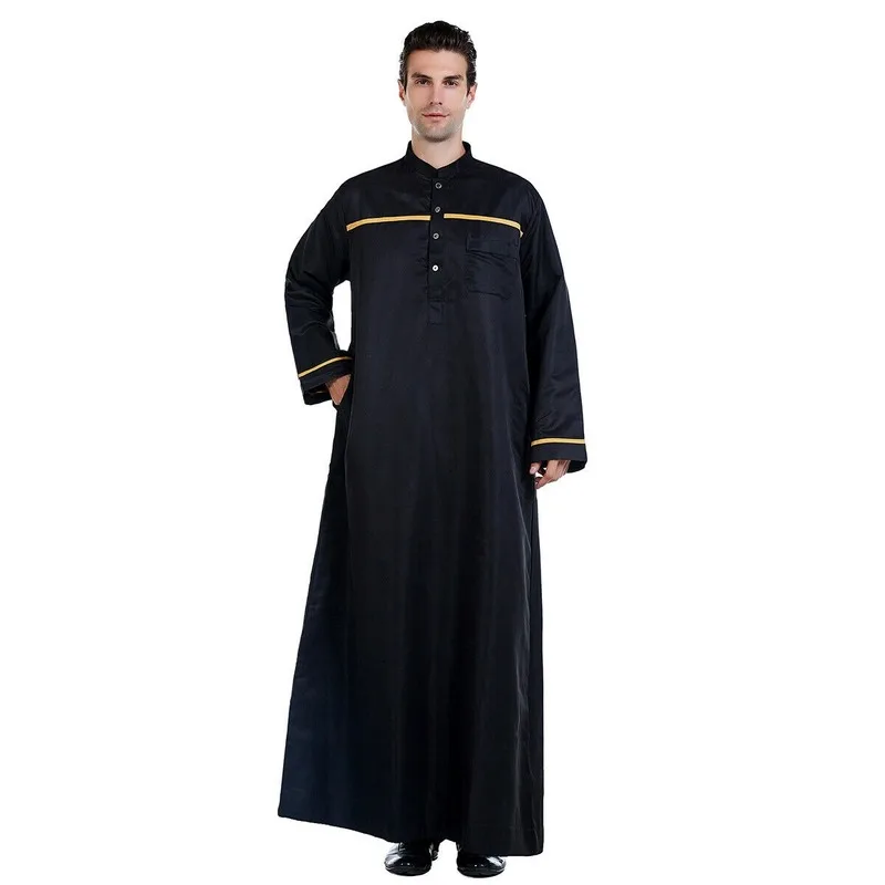 Musulmane Hommes Manches Longues Robe Saudi Thobe Thoub Dishdasha Caftan Maxi 