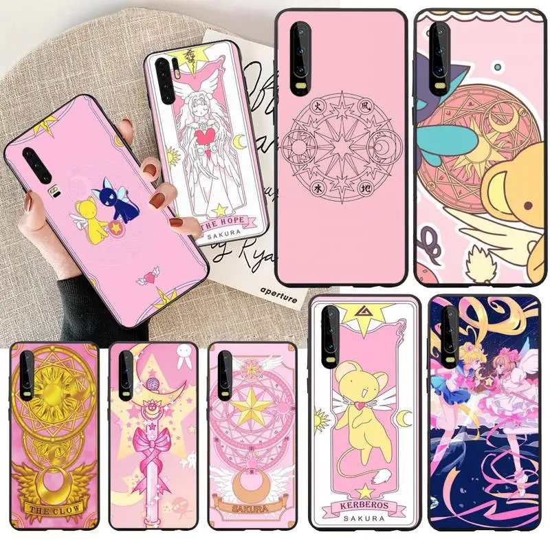 Чехол для мобильного телефона PENGHUWAN Sakura Card Captor Sailor Moon черный чехол Huawei P30 P20 Mate 20 Pro