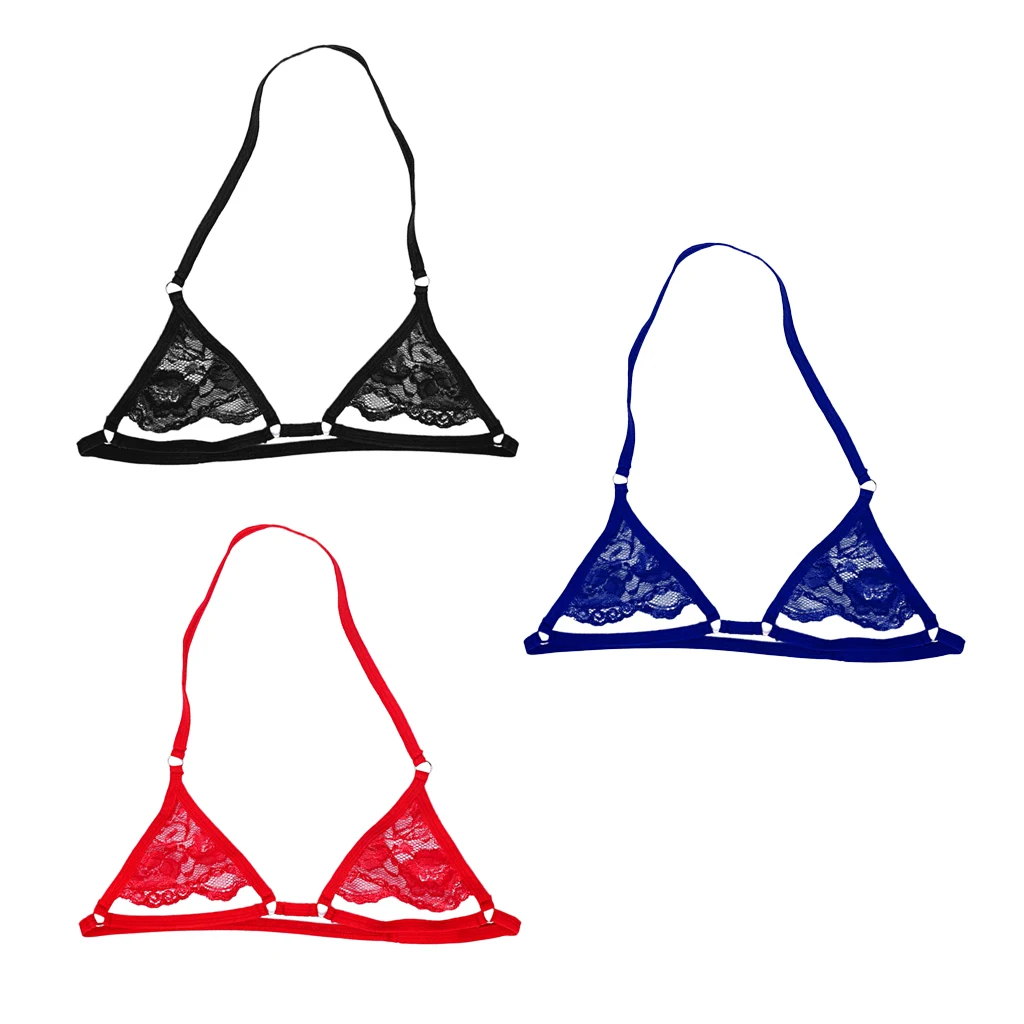 Men's Bra Sissy Lingerie Bralette Smooth Lace Wire-Free Bra Top Underwear