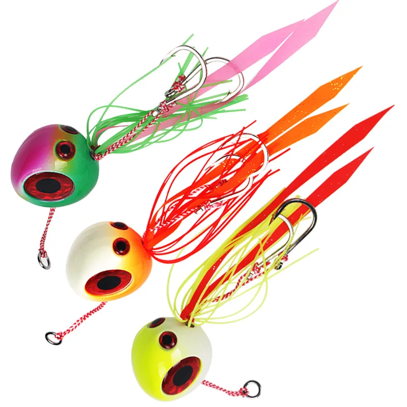 

100g 120g 150g 200g Metal jig head red snapper skirts ties Fast jigging fishing lure Taibalar Slider