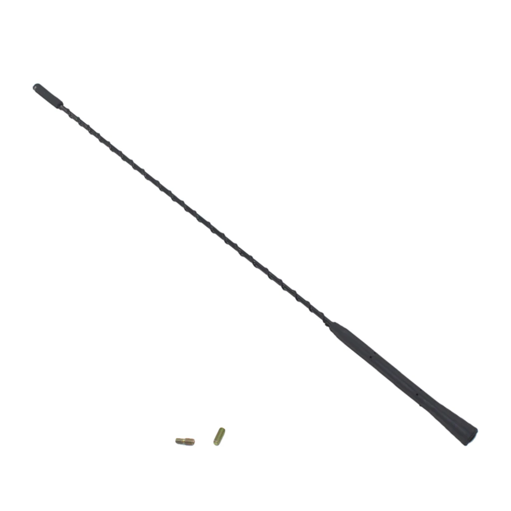 16 in Universal Black Real Metal Short Screw-On Mast Car Antenna