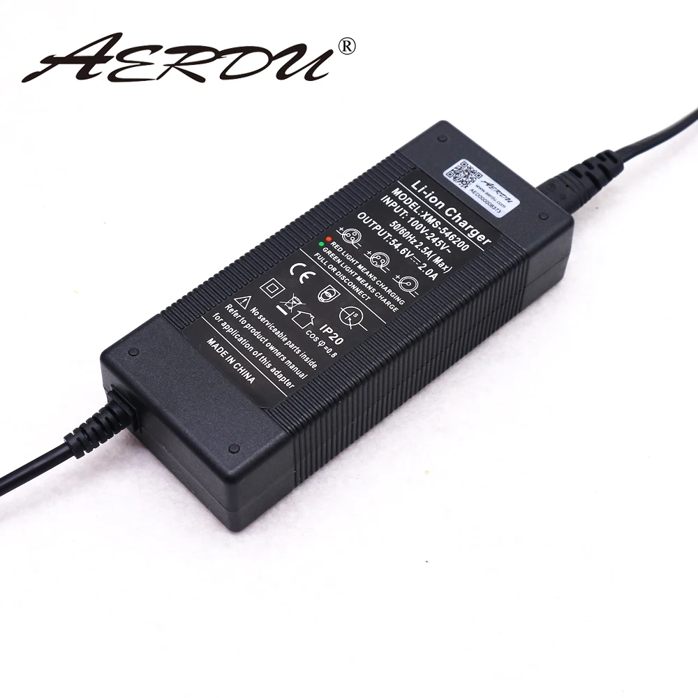 AERDU 13S 54,6 V 2A 48V литий-ионный аккумулятор зарядное устройство 5,5*2,1 мм Универсальный адаптер переменного тока в постоянный ток DC Питание адаптер ЕС/США/AU/UK розетки