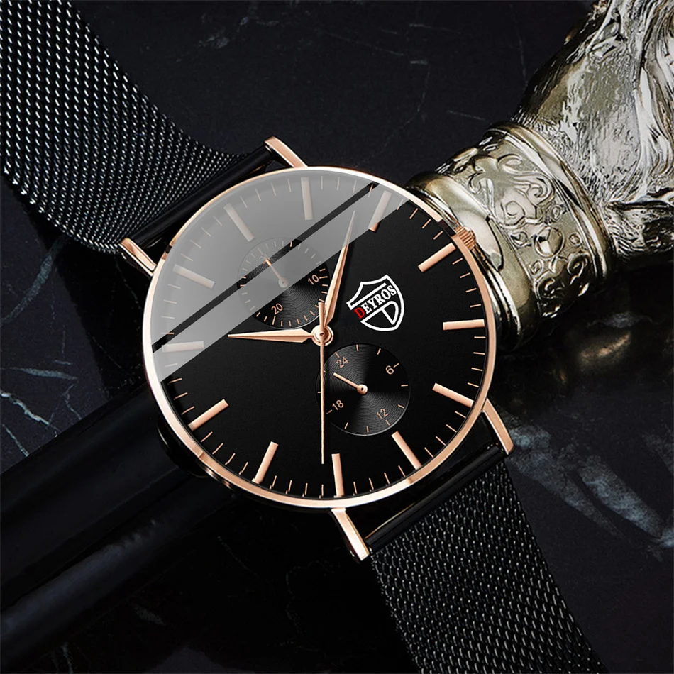 reloj hombre 2022 Mens Fashion Ultra-thin Watches Men Business Casual Stainless Steel Mesh Belt Quartz Watch relogio masculino