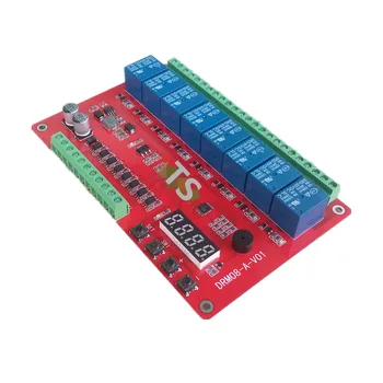 

DRM08 eight-way multi-function relay module / delay / self-locking / cycle / timing / linkage control 8 channel relay module
