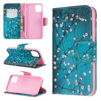 

Painted Pu Leather Flip Case For iPhone Se 2020 Xs Xr X 7 8 6 Plus 6s Wallet Cover For iPhone 11 Pro Max Case Funda