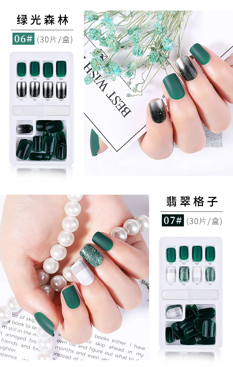 Прямые продажи, Nep Nagels Типсы для ногтей, 30 штук в штучной упаковке, сплошной цвет, съемный и многоразовый ноготь патч