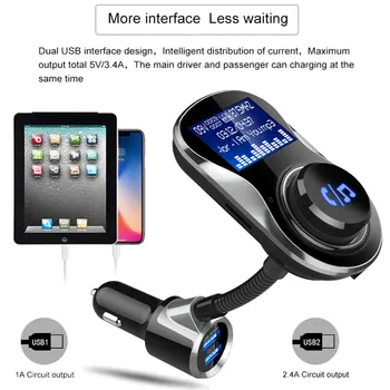 

Car MP3 Player BC26BQ 1.4 Inch LCD Bluetooth FM Transmitter Wireless Hands-free Calling with TF U Disk Dual USB Charging QC3.0