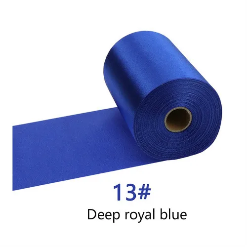 25Meters/Roll 8cm/10cm/15cm Silk Satin Ribbons DIY Wedding Chair Sashes Christmas Gift Wrapping Decoration Silk Ribbons Ruban 13-Deep royal blue