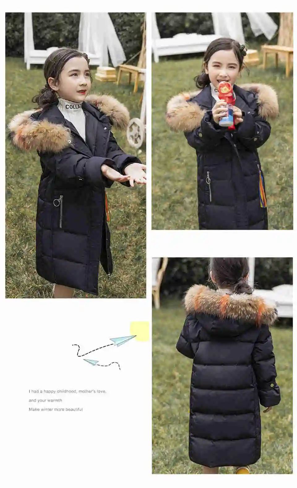 Зимняя куртка-пуховик для девочек; парка с натуральным мехом; российское зимнее пальто с капюшоном; Новинка года; детская верхняя одежда; Длинная одежда для подростков