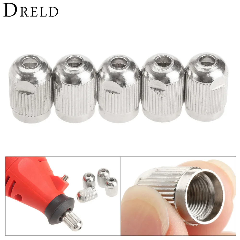 5pc Zinc Alloy M8x0.75 Flexible Shaft Screw Cap Collet For Electric