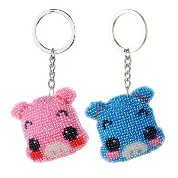 

Pearl embroidery DIY material cross embroidery backpack pendant color bead small lattice double-sided Key Chain Pendant