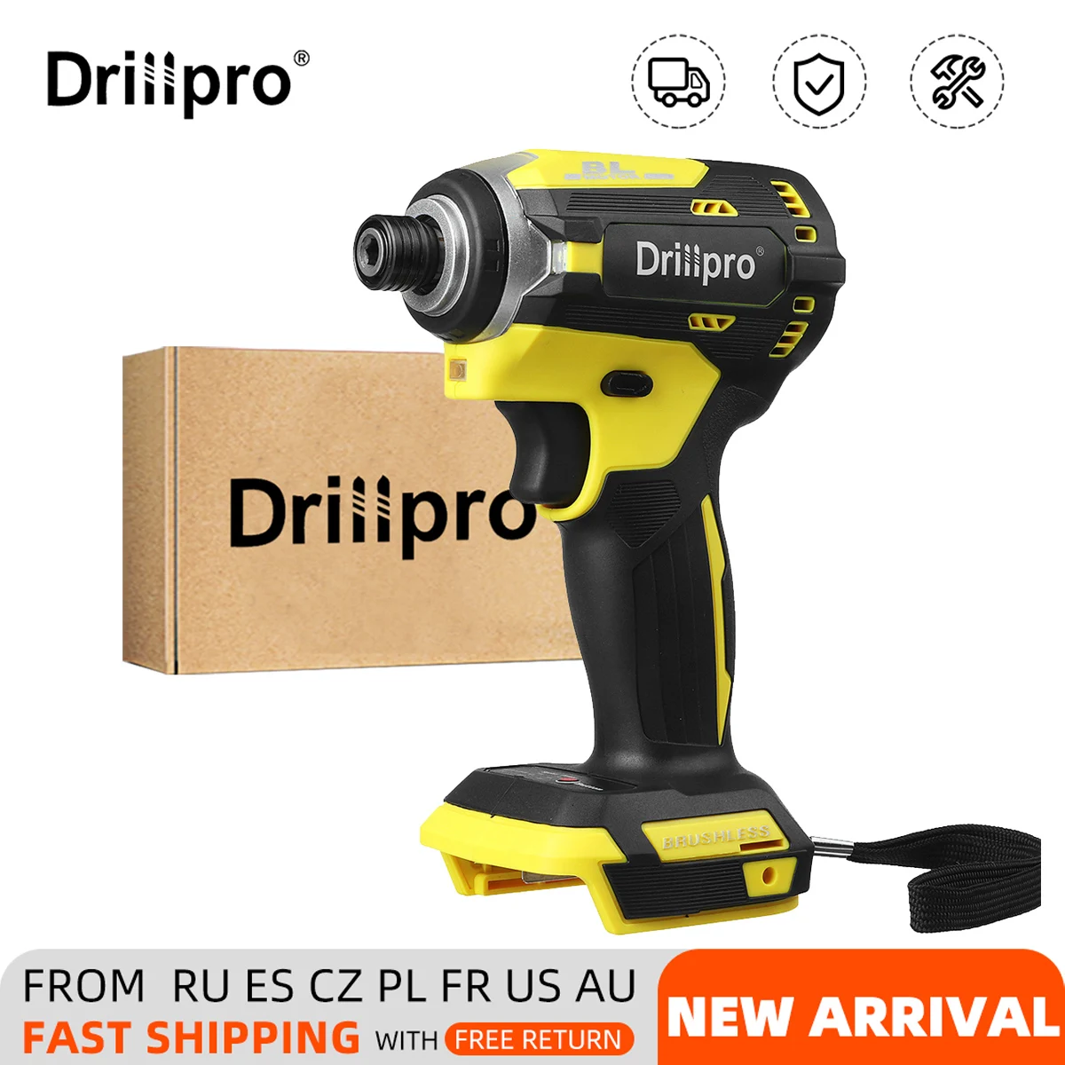 Brushless Electric Screwdriver 1/4-inch  Cordless Impact Wrench Rechargable Drill Driver+ 3 LED Light For Makita 18V Batterry