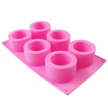 

6-Cavity Handmade Resin Cups Ice Tray Round Silicone Shot Glass Bottle Mold