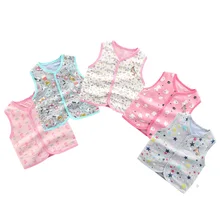 Детская одежда с перекрестной каймой осенне-зимний двухслойный жилет стильный жилет с застежкой теплая одежда для маленьких детей