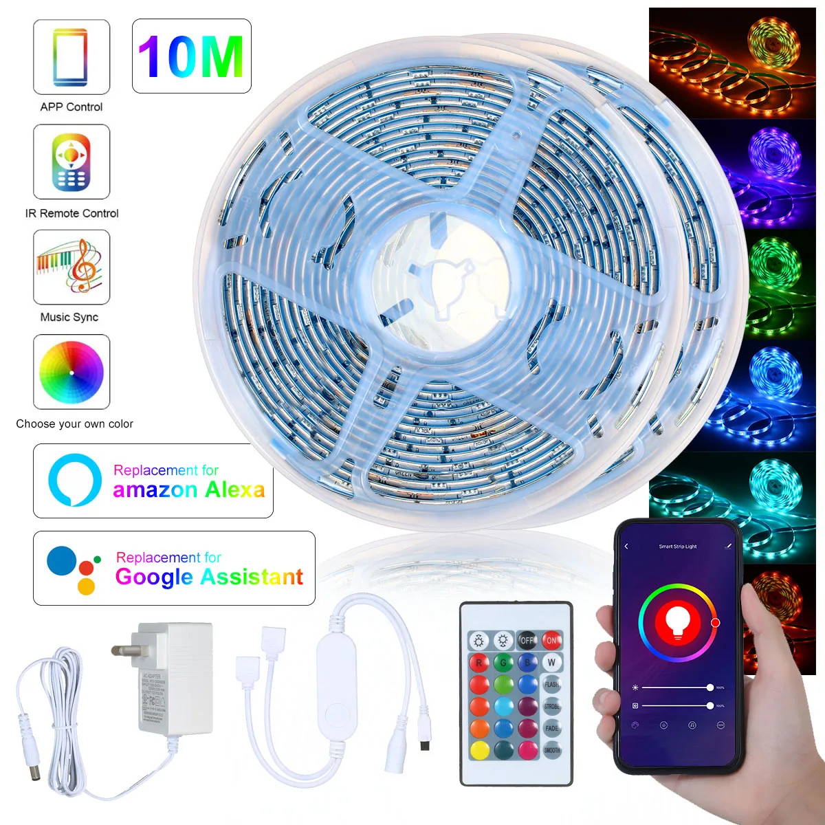 Умная Водонепроницаемая светодиодная ленсветильник с Wi-Fi RGB управление через