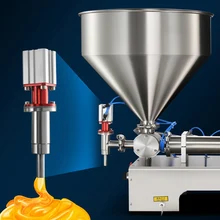 Поршневой Тип пневматическая паста машина для наполнения жидкого соуса чили томатный соус Крем паста машина для наполнения