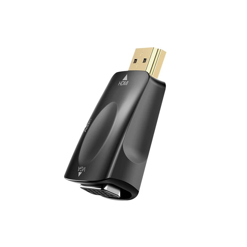 HDMI to VGA  HDMI Male to VGA Felame HD 1080P  ̺ ȯ, PS4 Ʈ PC ڽ   3.5  